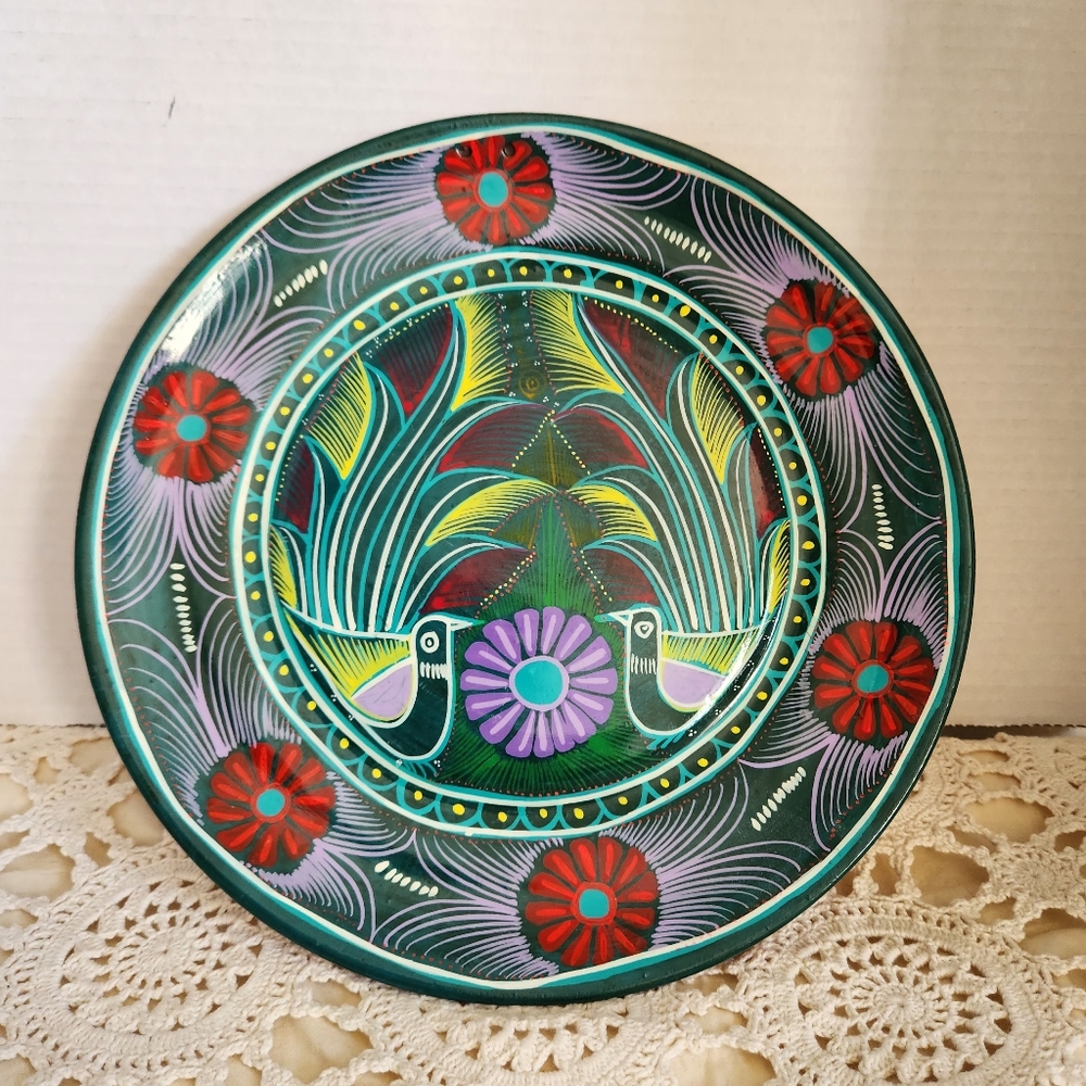 Terra Cotta Hand Painted Plate